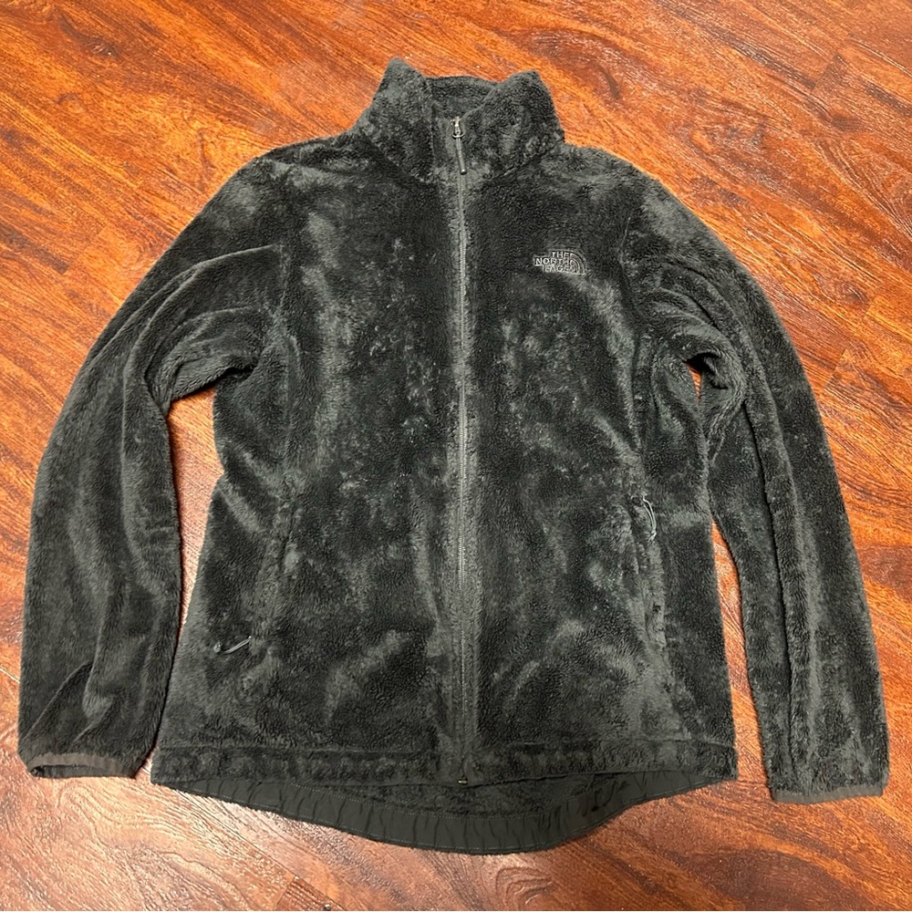 North Face ladies fuzzy black jacket